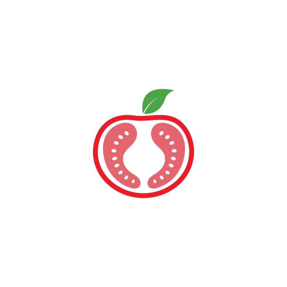 ilustração vetorial de design de logotipo de ícone de tomate vetor