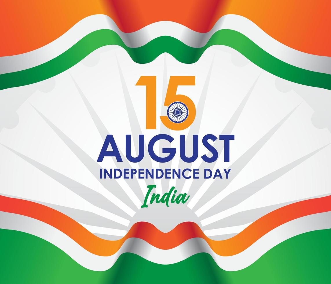 15 de agosto dia da independência da ilustração de design da índia vetor