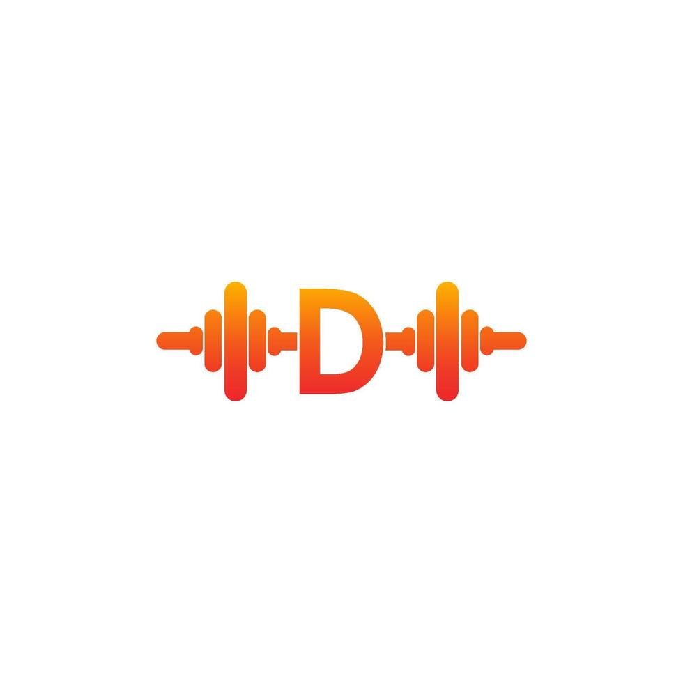 letra d com ilustração de modelo de design de fitness de ícone de barra vetor