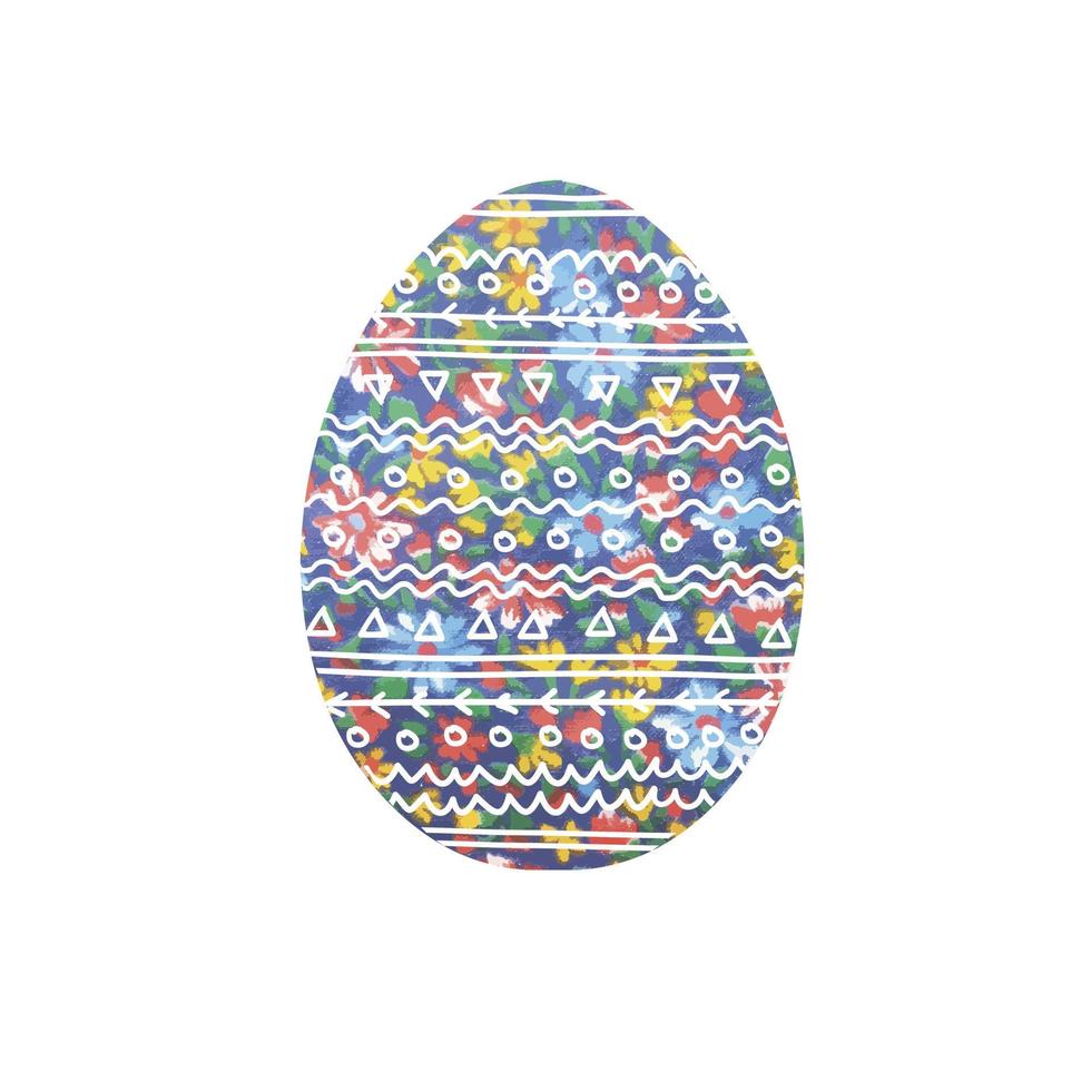 Easter egg.image de um ovo com ornamento floral. ovo de páscoa pintado vetor
