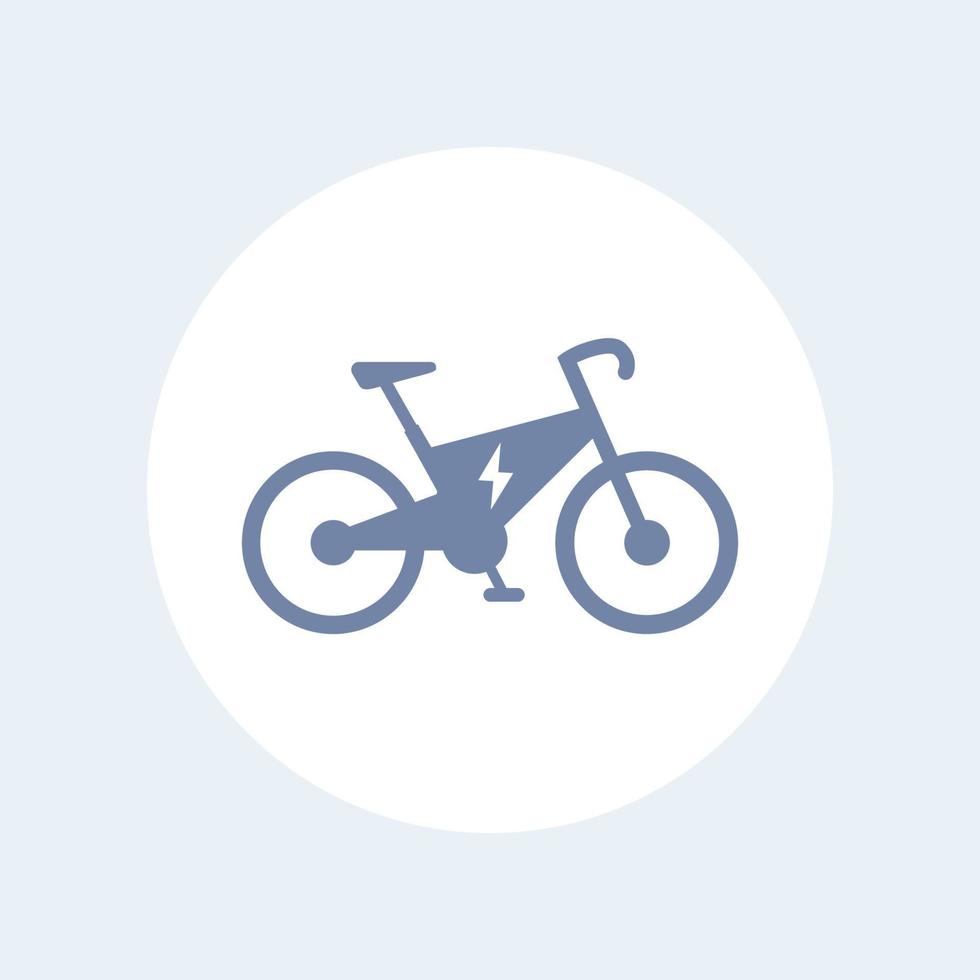 ícone de bicicleta elétrica, transporte moderno e ecológico, ilustração vetorial vetor