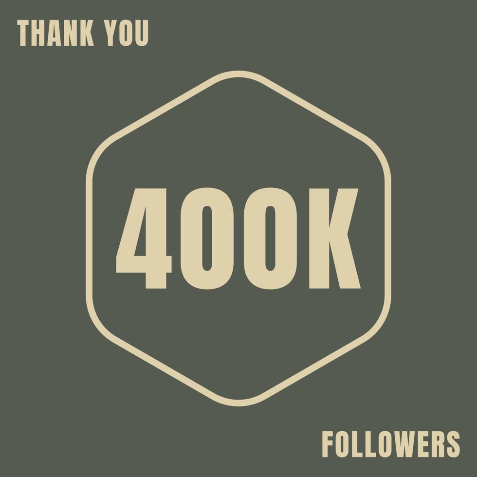 obrigado modelo de 400k seguidores de mídia social vetor