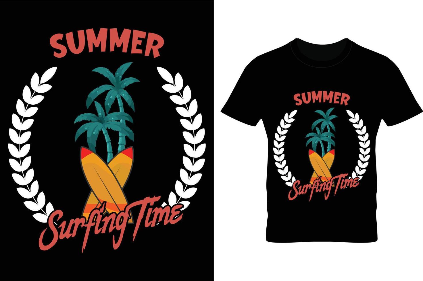 design de camiseta de tempo de surf de verão, design de camiseta de surf vetor