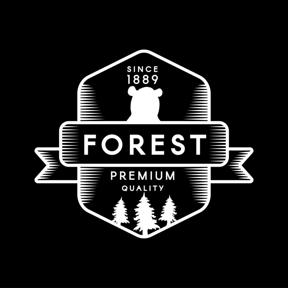 modelo de logotipo de vetor de espaço negativo de floresta