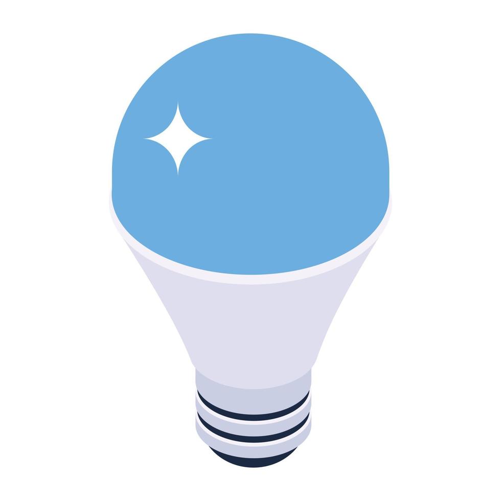 ícone de lâmpada de economia de energia, design isométrico de lâmpada led vetor