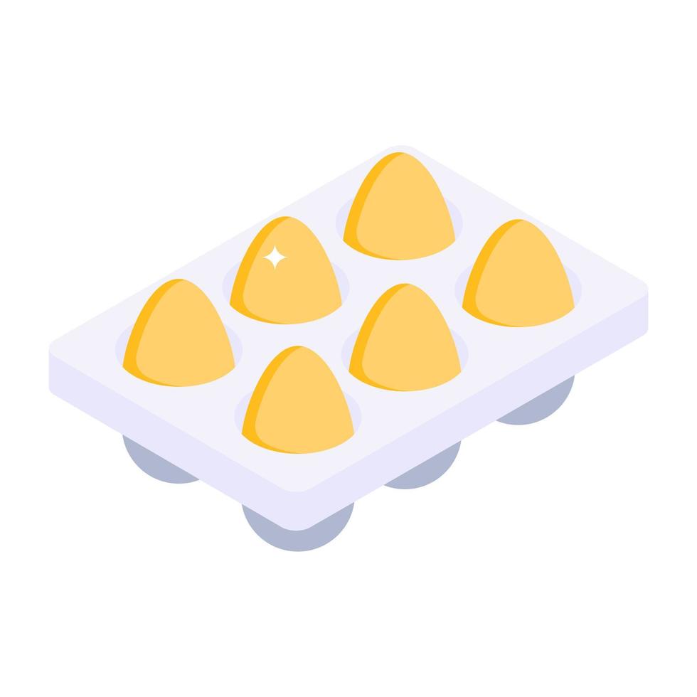 design vetorial isométrico da bandeja de ovos vetor