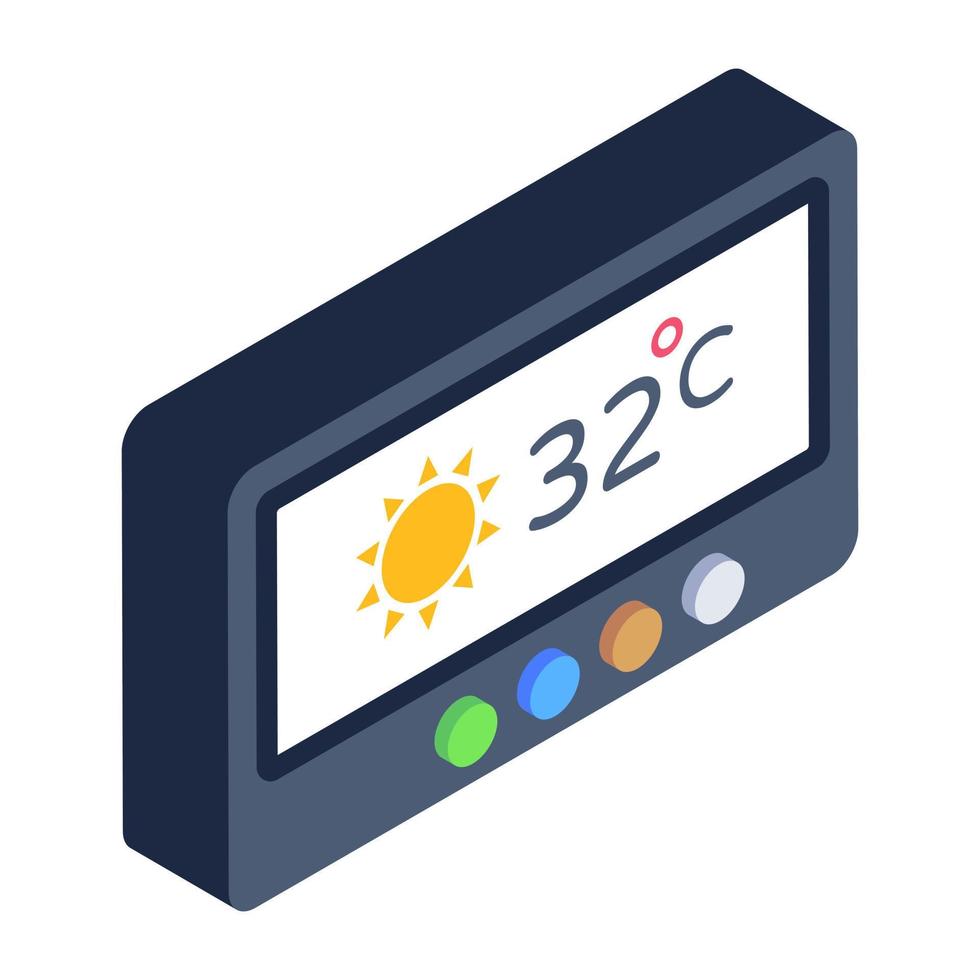 ícone isométrico do dispositivo climático inteligente vetor