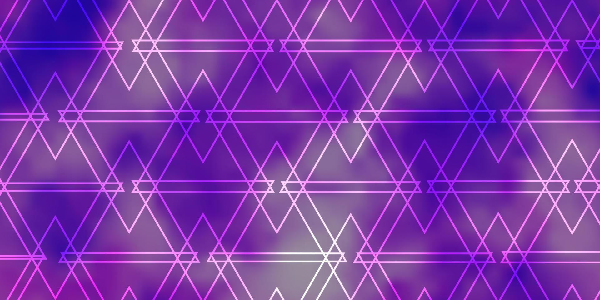 textura vector roxo claro com estilo triangular.