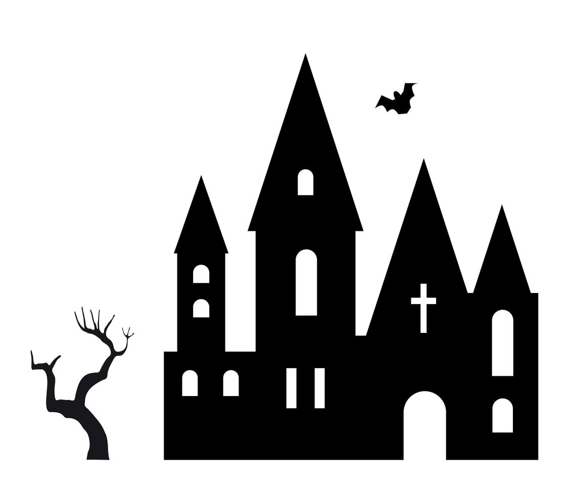 construção da catedral de halloween horror igreja ilustração festiva vetor