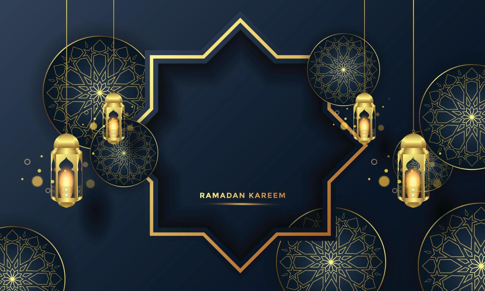 ilustração vetorial de fundo de cartão de saudação ramadan kareem vetor