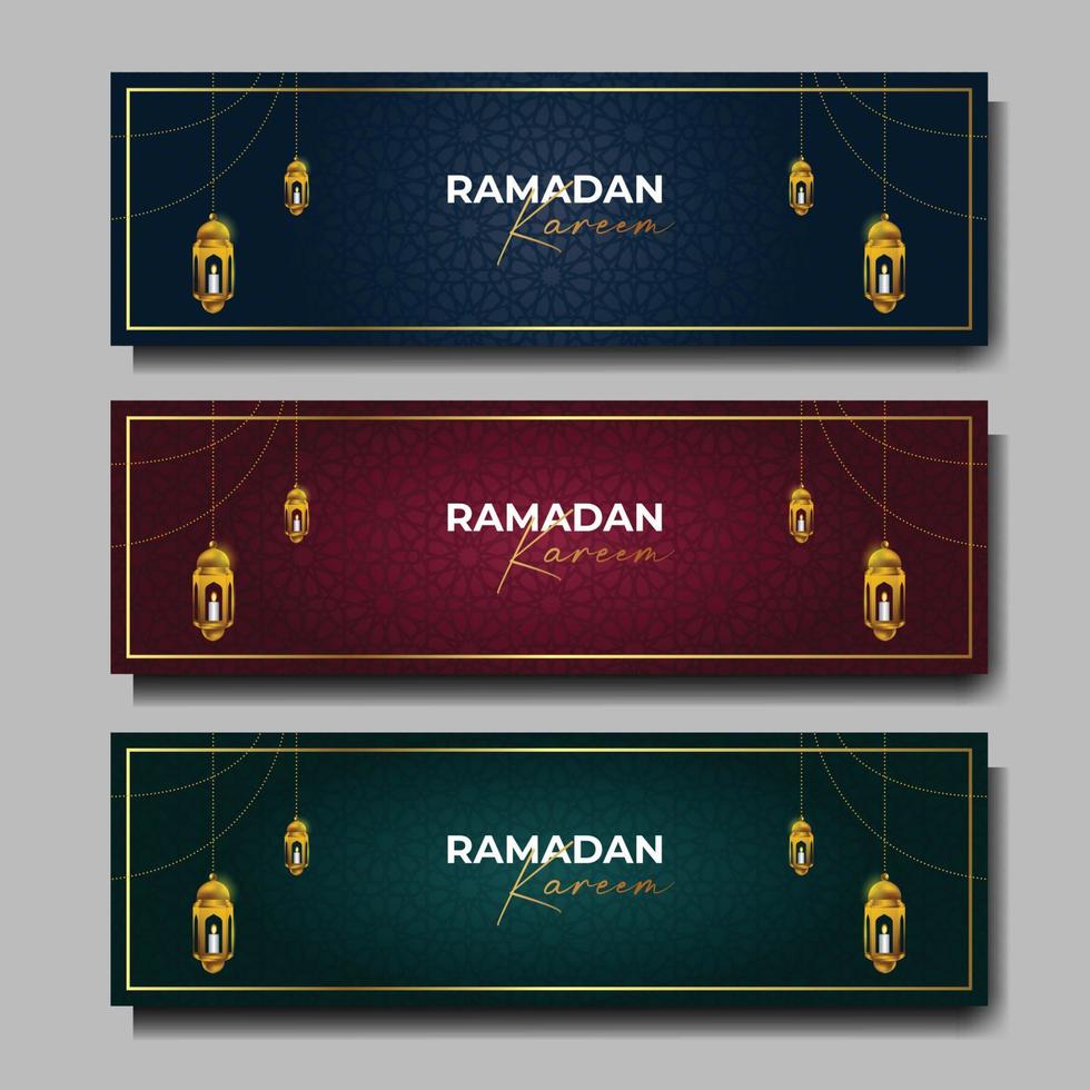 ilustração em vetor fundo islâmico de bandeira ramadan kareem