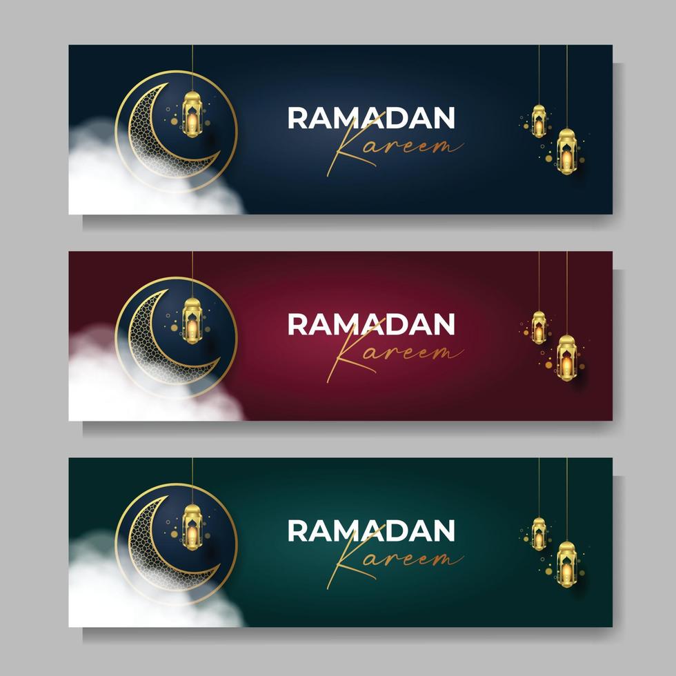 ilustração em vetor fundo islâmico de bandeira ramadan kareem