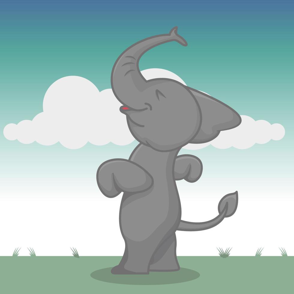 personagem de elefante de vetor de ilustração bom para produto infantil