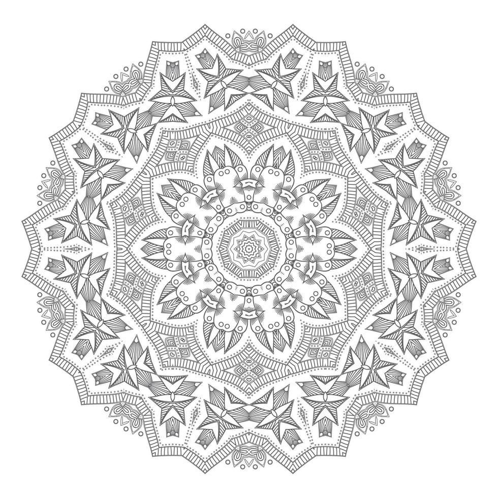 vetor de mandala de arte de linha linda para design