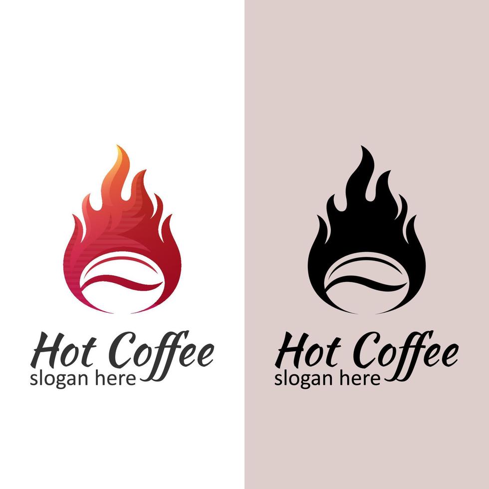 logotipo de café quente moderno, design de café torrado com estilo vintage vetor