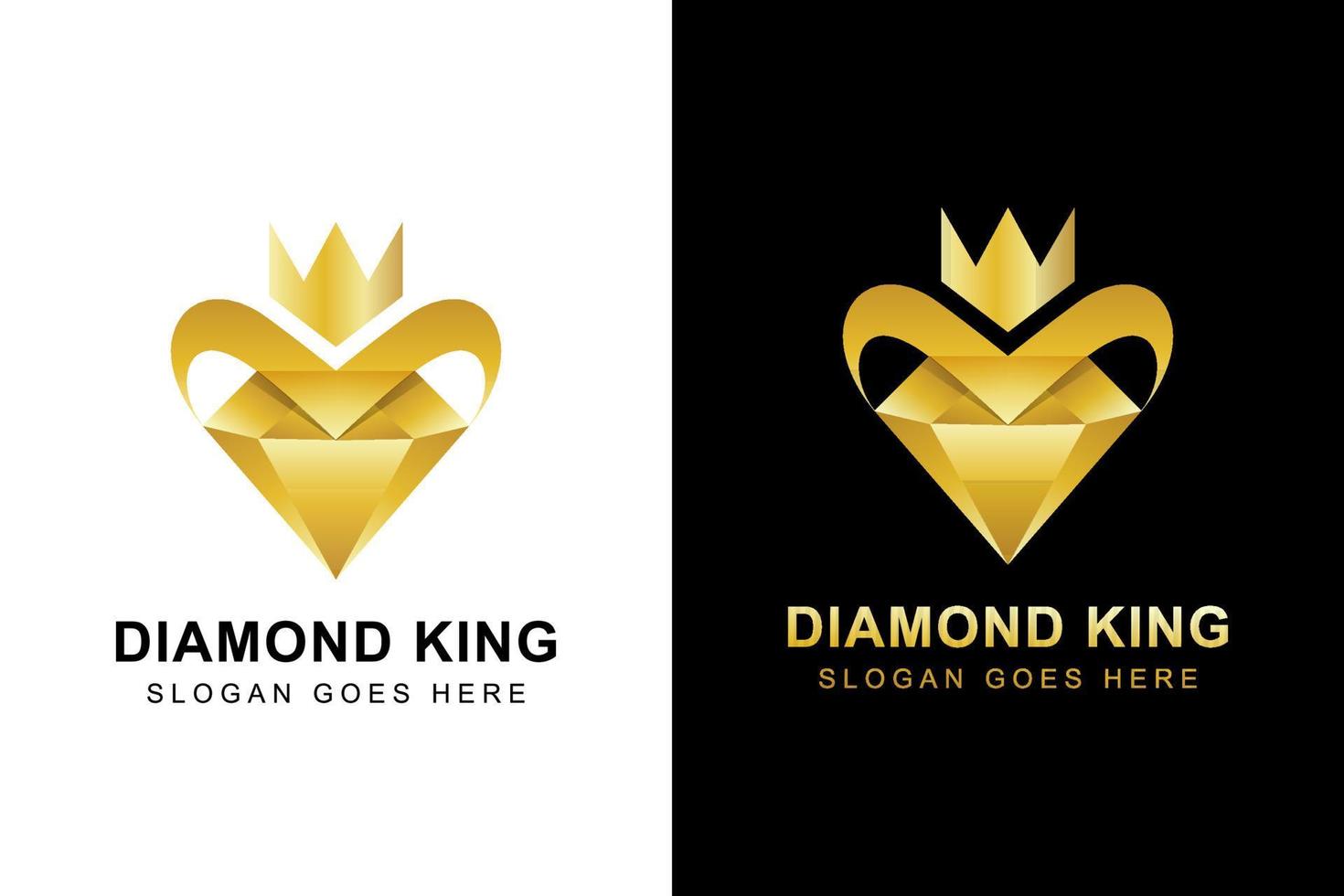 logotipo de diamante de ouro de luxo. diamante criativo com logotipo da coroa pode ser usado em negócios de joias vetor