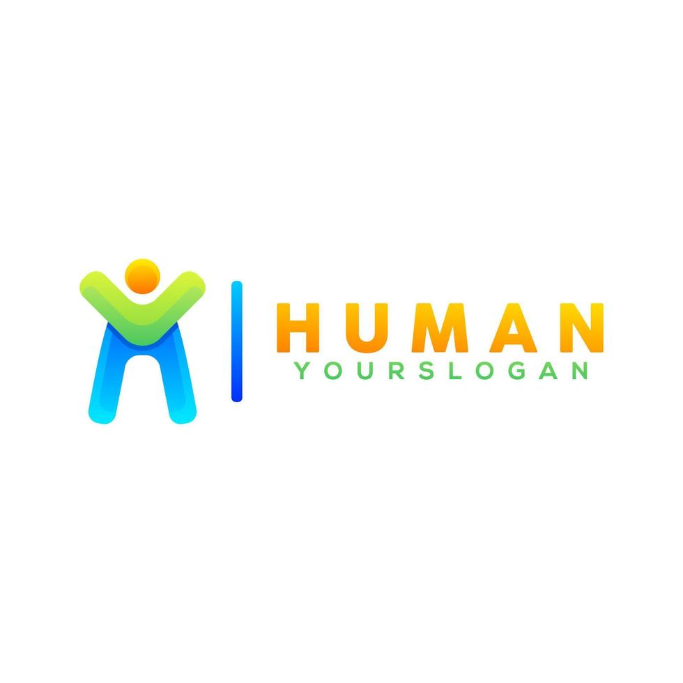 vetor de design de logotipo gradiente humano