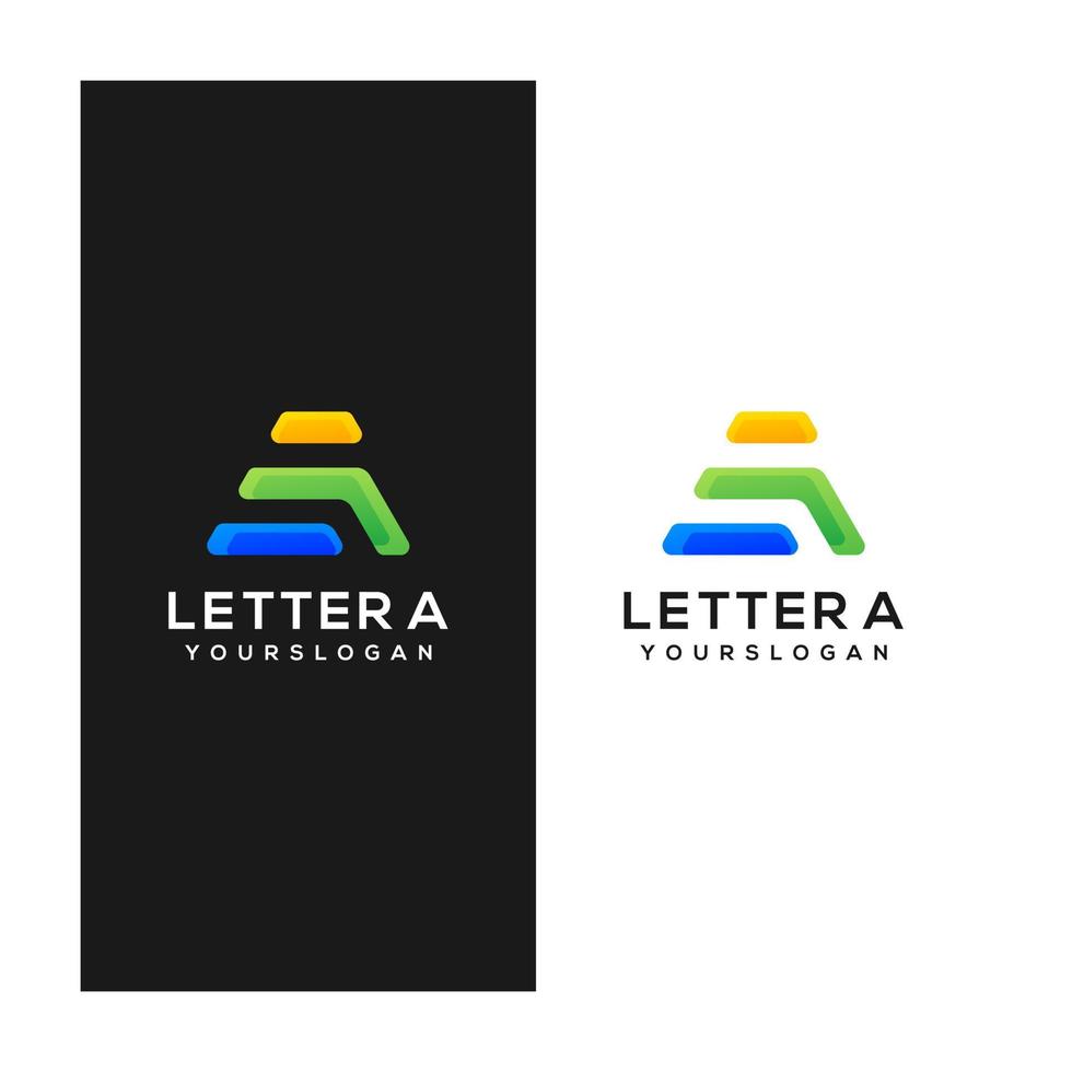 letra colorida um design de logotipo vetor