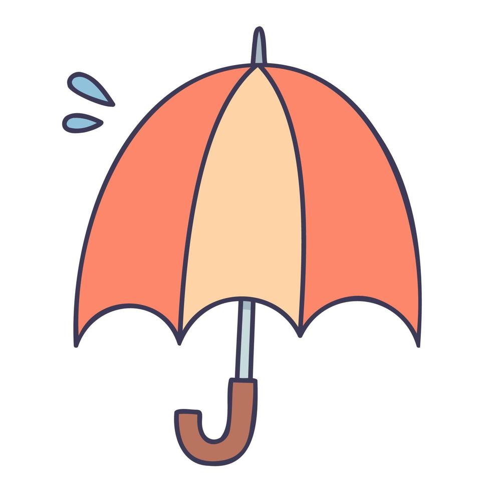 guarda-chuva. ícones de primavera desenhados à mão. vetor