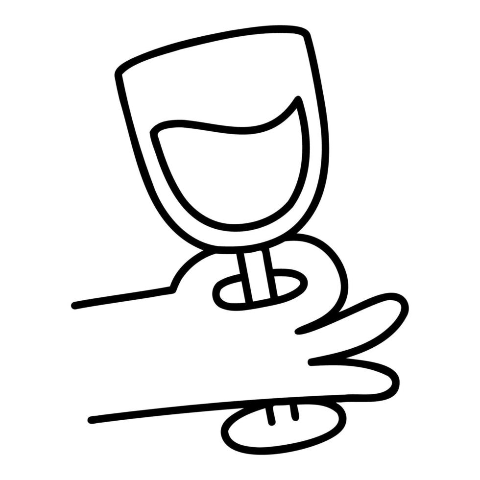 vinho. ícone de doodle desenhado de mão. vetor