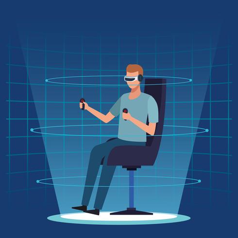 Tecnologia de realidade virtual vetor