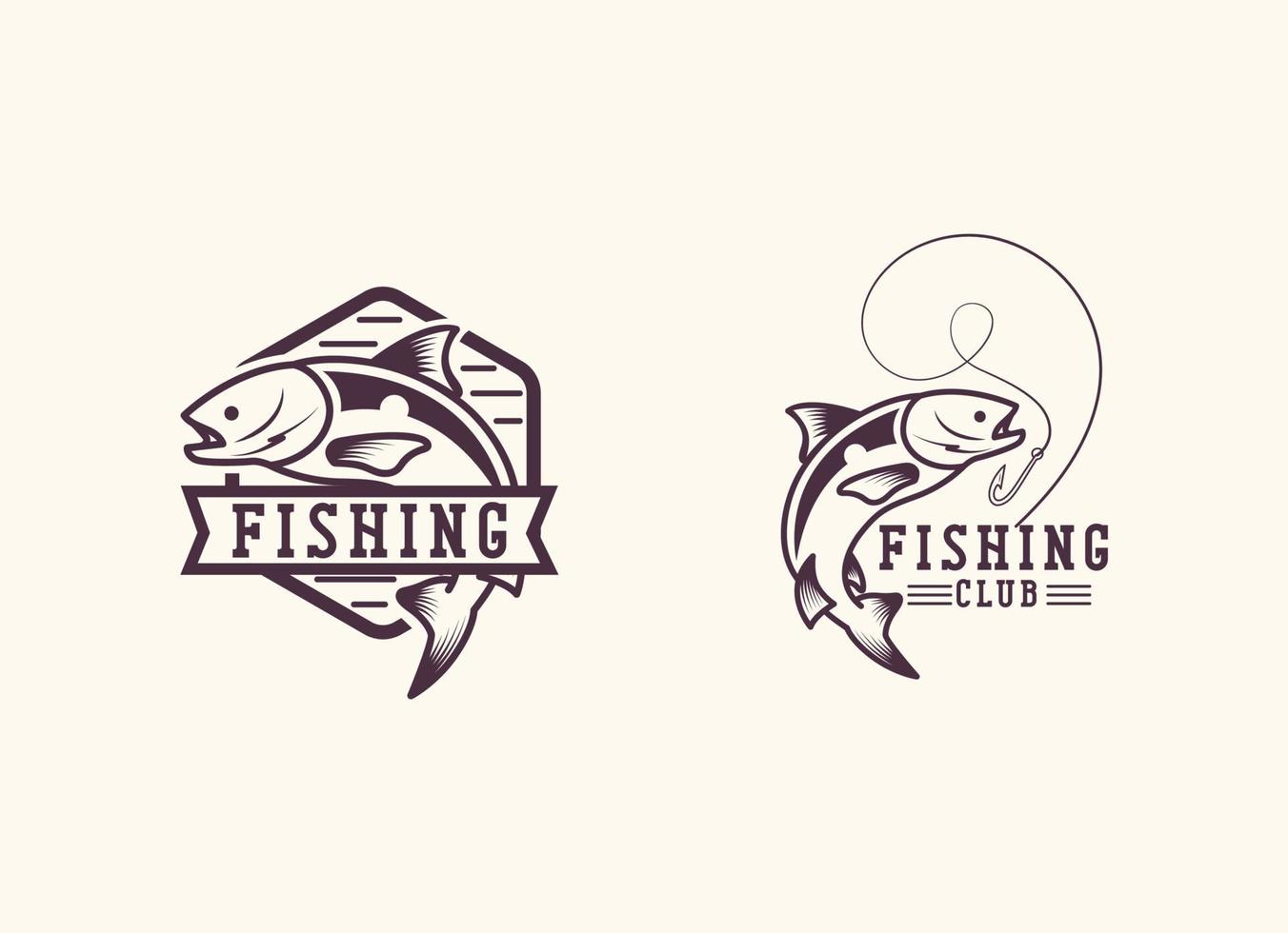 vetor de design de logotipo de pesca