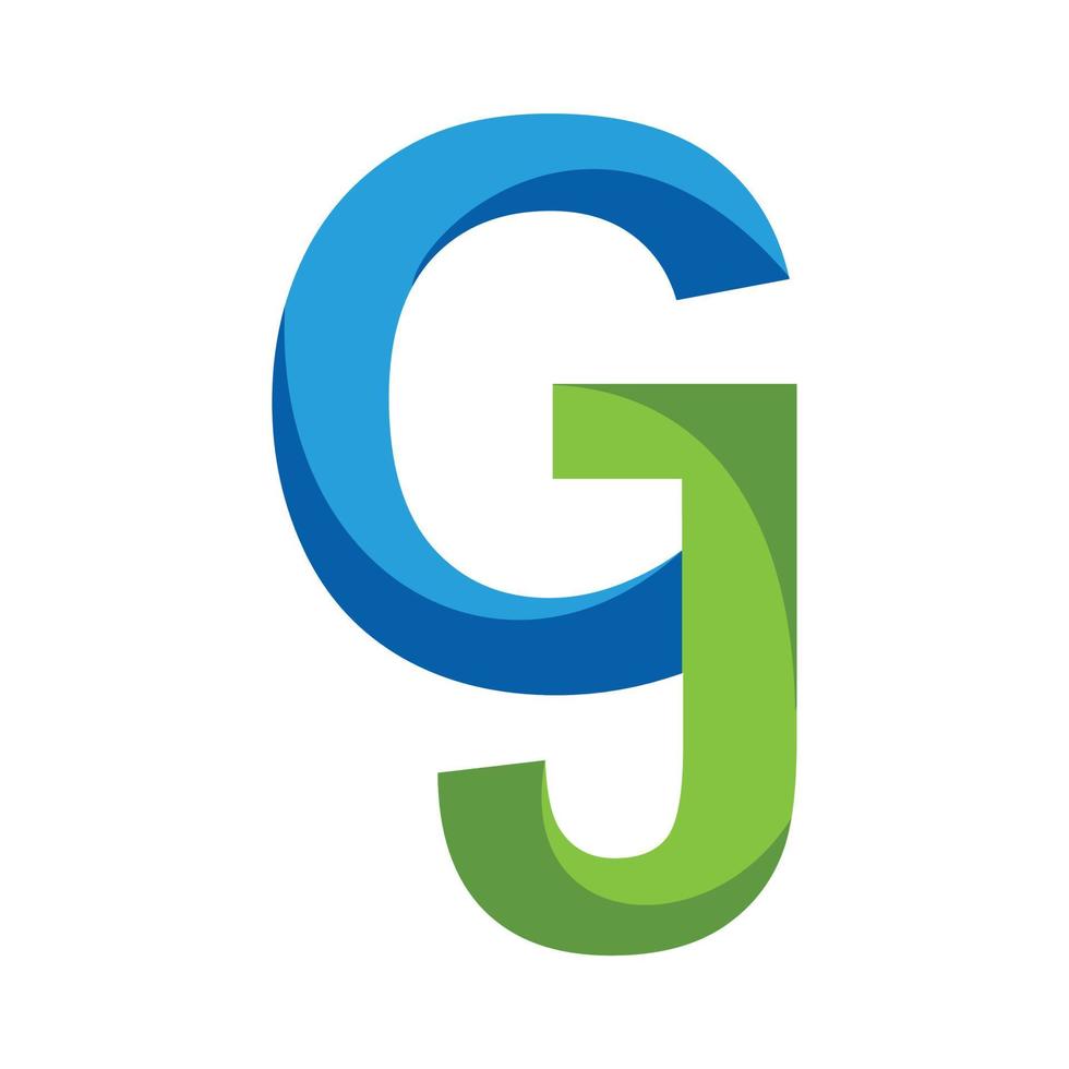 logotipo das letras gj vetor