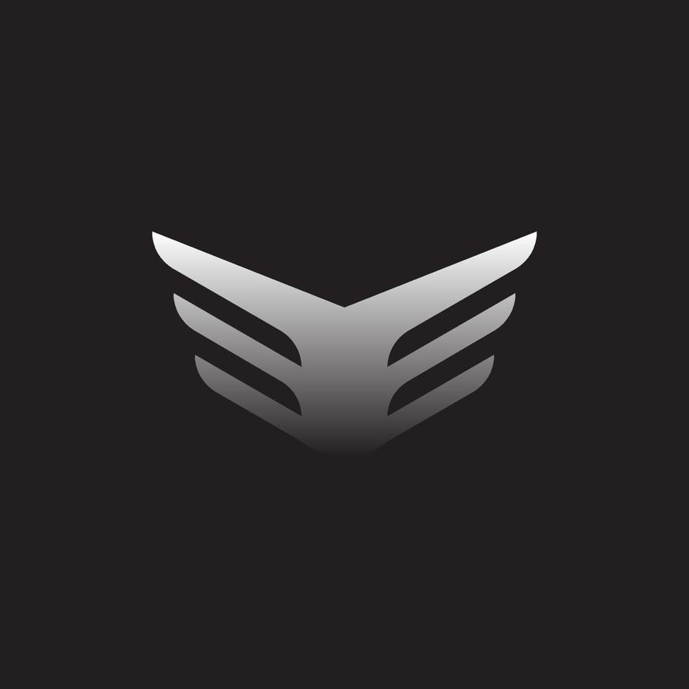 emblema de asas de prata vetor