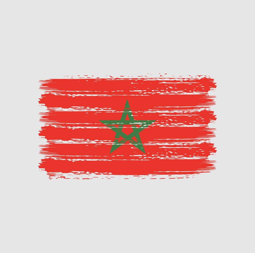 pinceladas de bandeira de Marrocos. bandeira nacional vetor