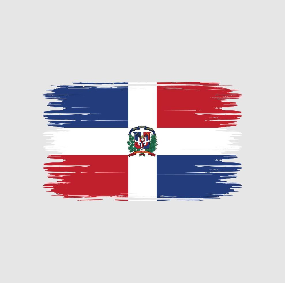 pincel de bandeira da república dominicana. bandeira nacional vetor