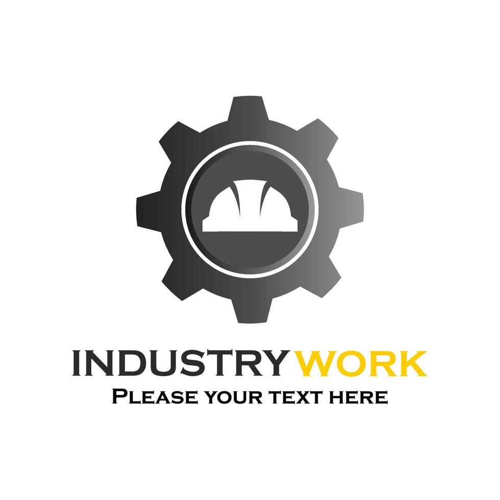 ilustração de modelo de logotipo de trabalho da indústria. inimigo adequado, ícone de segurança, engenharia, trabalho na indústria, aplicativo, celular, jogos, emblema, ferramenta, etc vetor