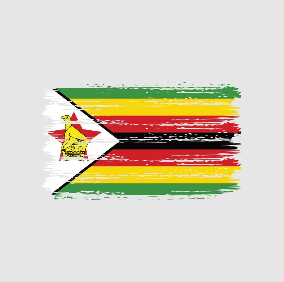 pinceladas de bandeira do zimbabwe. bandeira nacional vetor