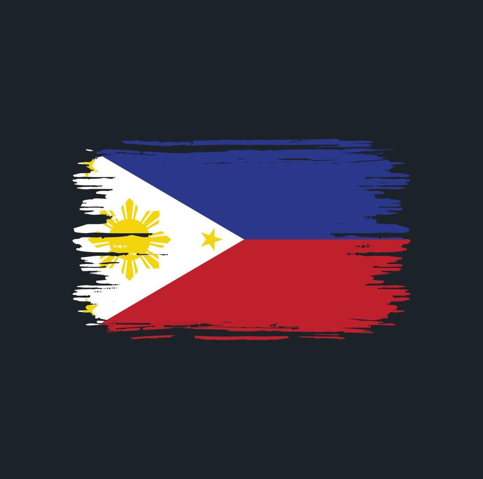 escova de bandeira das filipinas. bandeira nacional vetor