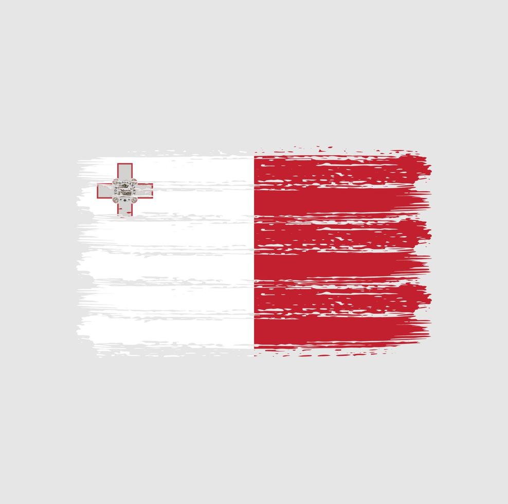 pinceladas de bandeira de malta. bandeira nacional vetor