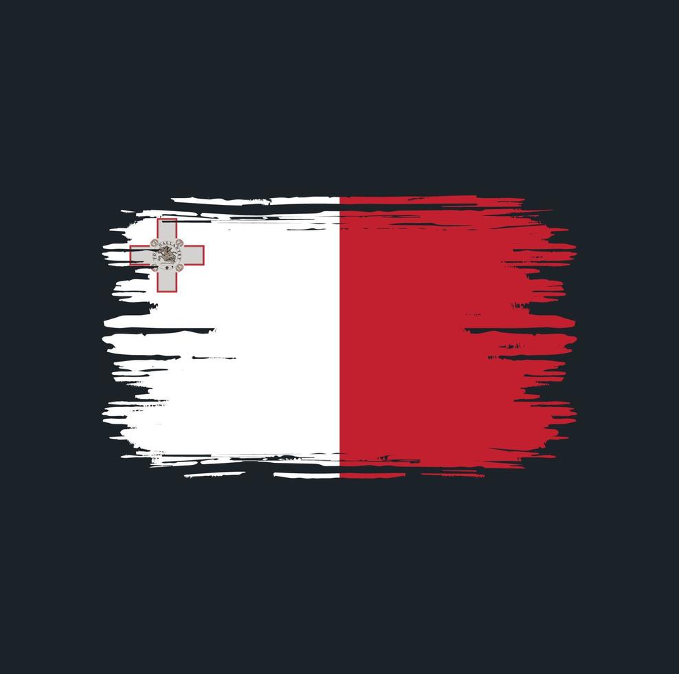 escova de bandeira de malta. bandeira nacional vetor