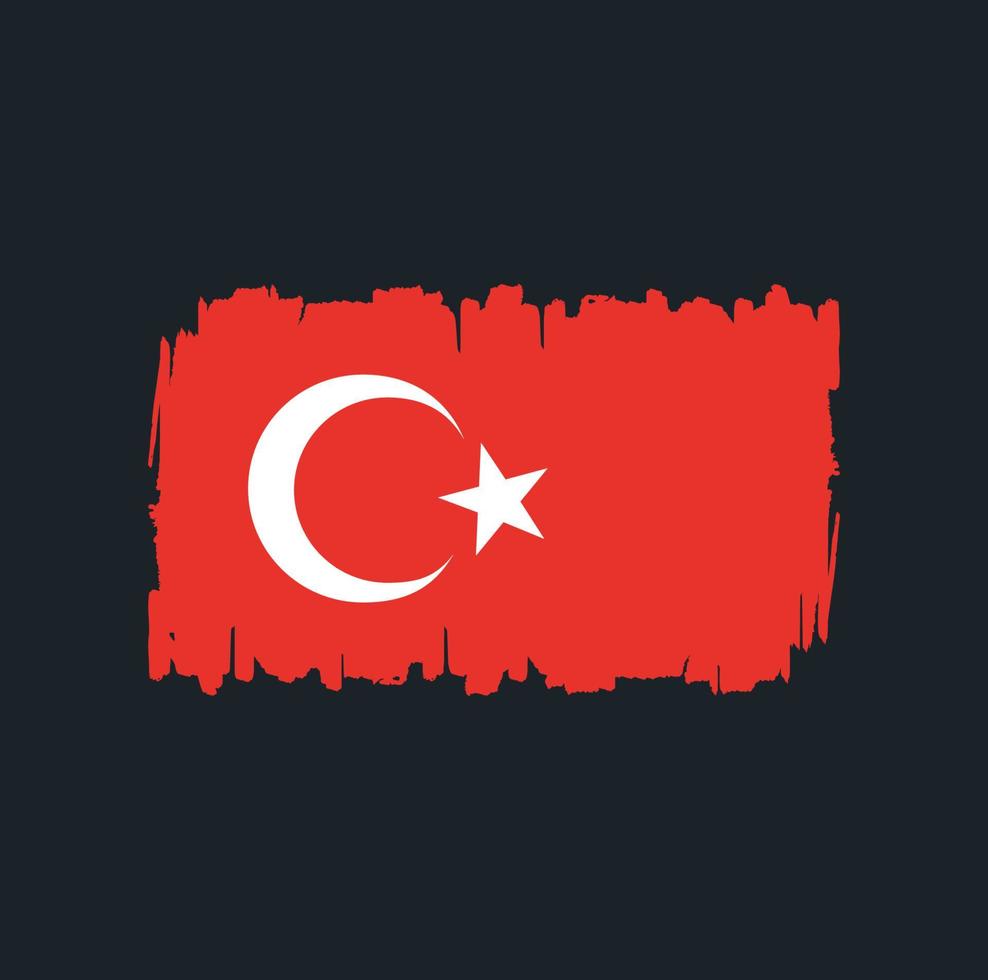 pinceladas de bandeira da turquia. bandeira nacional vetor