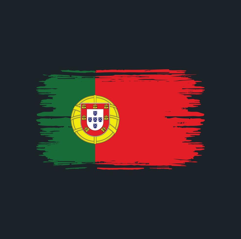 pincel de bandeira de portugal. bandeira nacional vetor