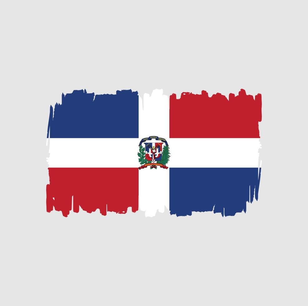 pinceladas de bandeira da república dominicana. bandeira nacional vetor