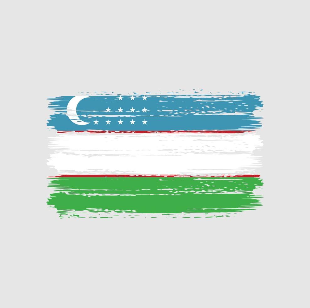 pinceladas de bandeira do uzbequistão. bandeira nacional vetor