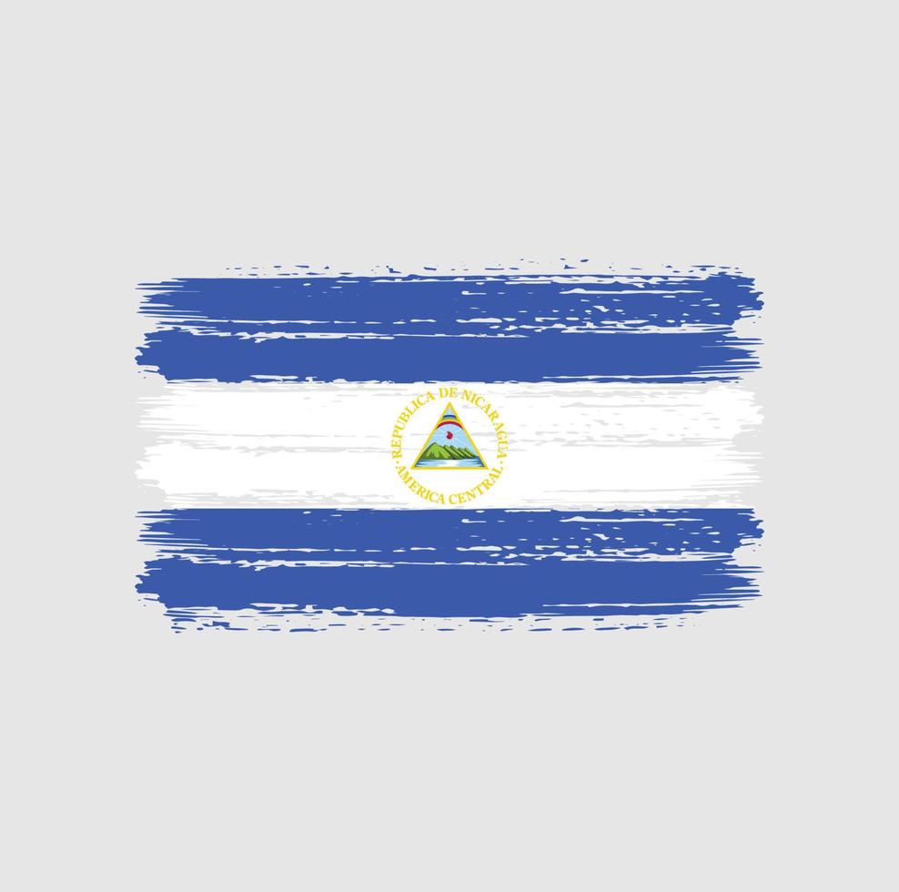 pinceladas de bandeira da nicarágua. bandeira nacional vetor