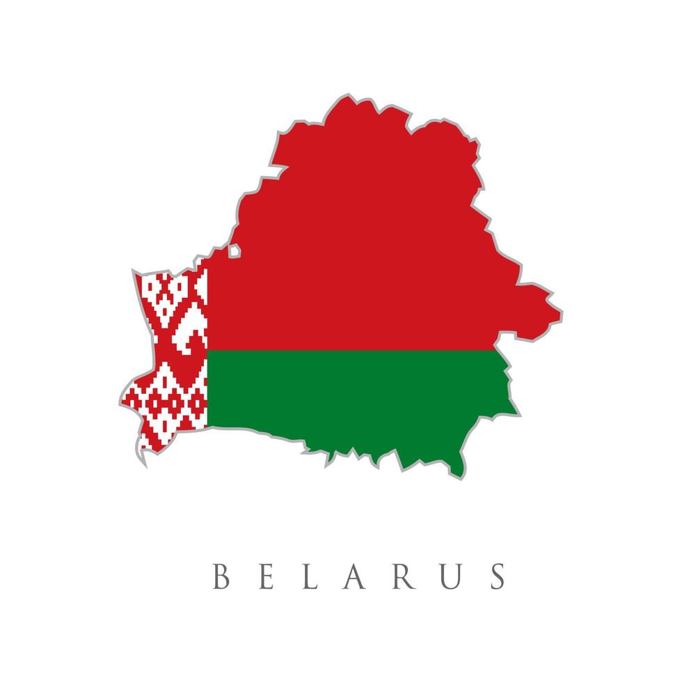 mapa da Bielorrússia. bandeira nacional da Bielorrússia. fundo branco. Mapa da bandeira da Bielorrússia. a bandeira do país na forma de fronteiras. mapa de bandeira da Bielorrússia. vetor