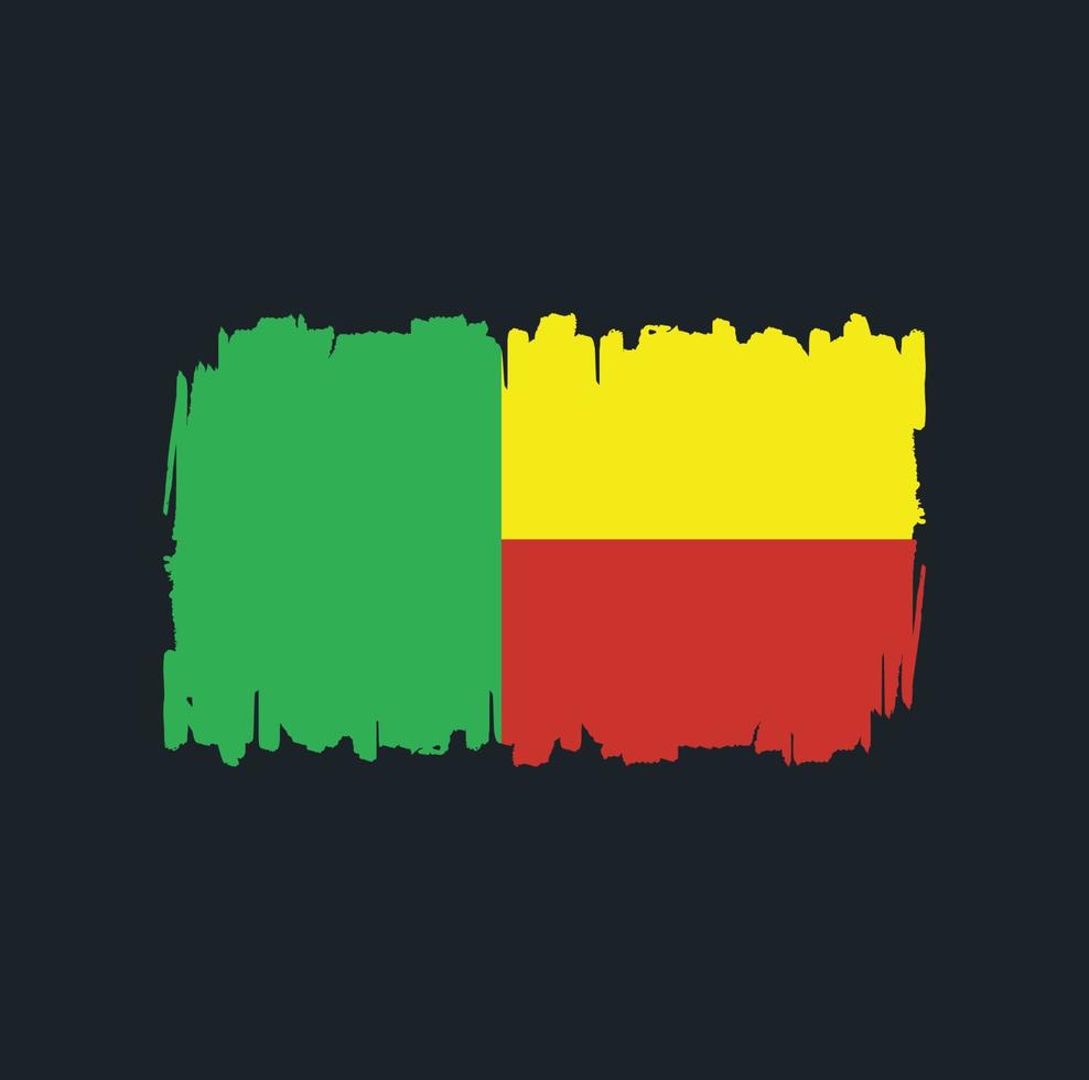 pinceladas de bandeira benin. bandeira nacional vetor