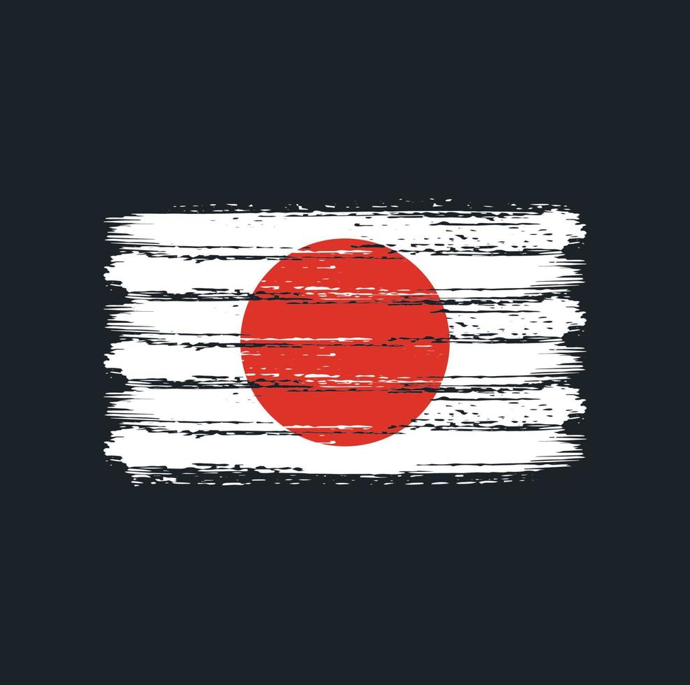 pinceladas de bandeira do japão. bandeira nacional vetor