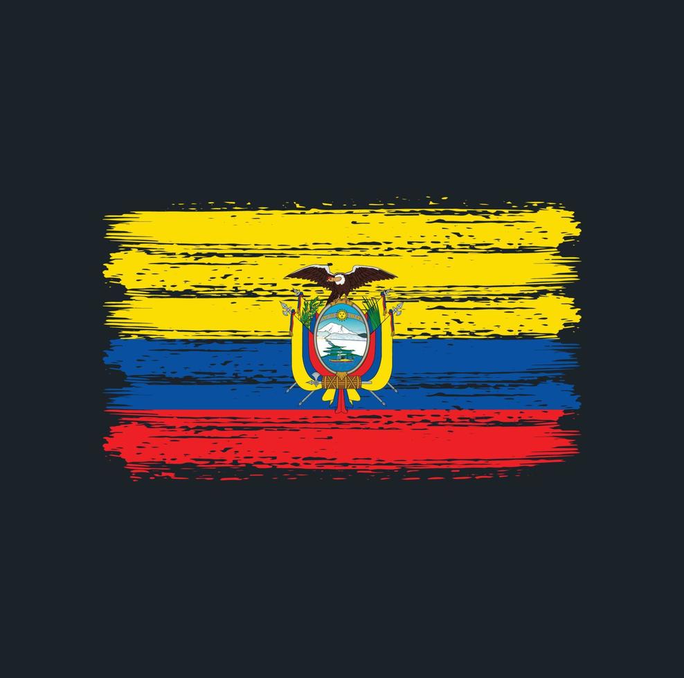 pinceladas de bandeira do Equador. bandeira nacional vetor