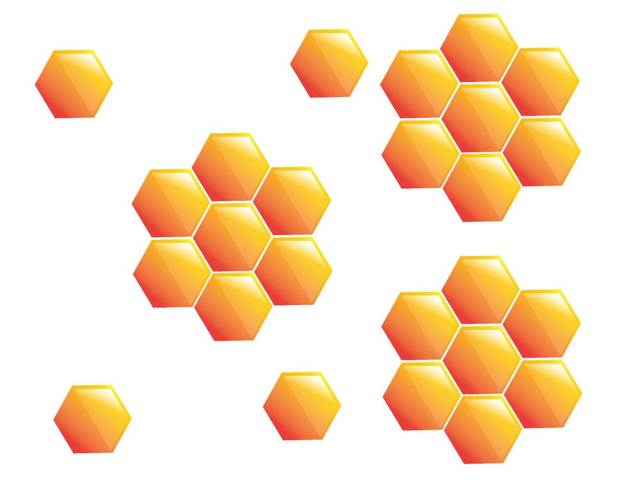 fundo de hexágono de mel isolado no fundo branco. vetor