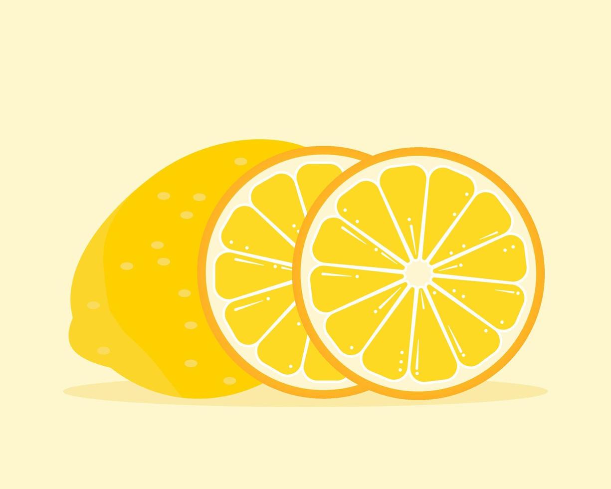 limão amarelo. estilo de vetor bonito dos desenhos animados para seu projeto.