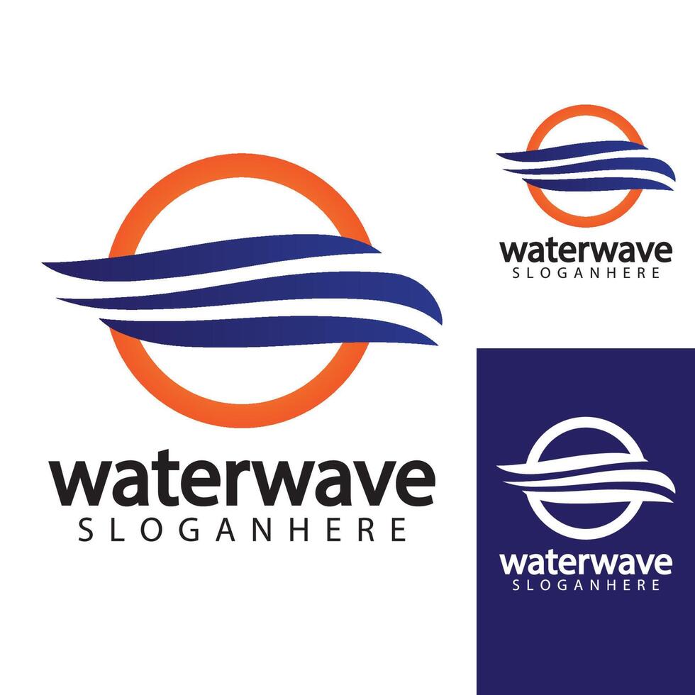modelo de design de logotipo de onda de água vetor