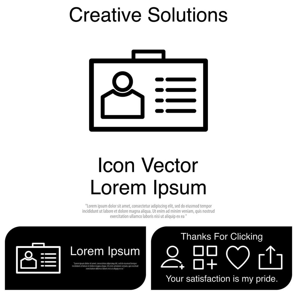 vetor de ícone de cartão de identificação eps 10