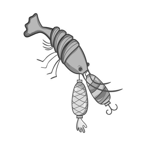 grayscale lobster bitting spinner objeto para pegá-lo vetor