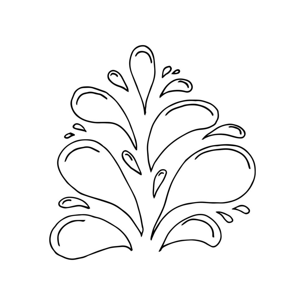 doodle respingos de água em estilo vintage em fundo branco. ilustração de esboço desenhado de mão de vetor preto. sol, starburst, brilho, conjunto sunburst. explosão de brilho de linha. linha desenhada à mão do marcador. faísca retrô